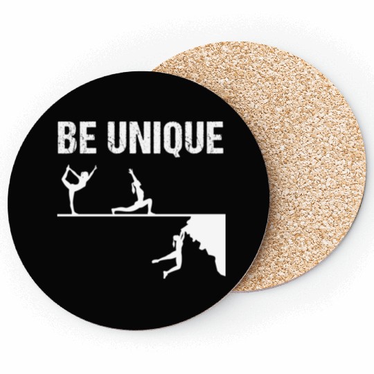 Be Unique Rock Climbing Girl Motivational Design Coasters