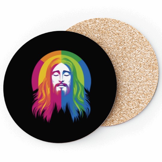 Rainbow Jesus: Embrace Love, Faith, and LGBTQ Coasters