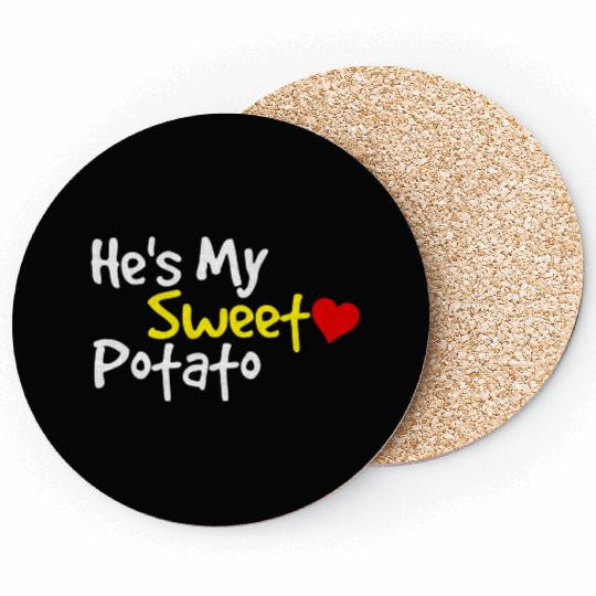 He s My Sweet Potato Funny Thanksgiving Couples Coasters