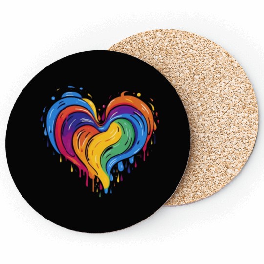 Love is Love: LGBT Rainbow Heart for All Coasters