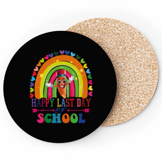 Groovy Happy Last Day of School Teacher Student Coasters