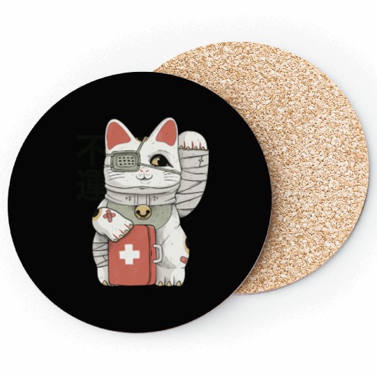 Unlucky White Cat Coasters