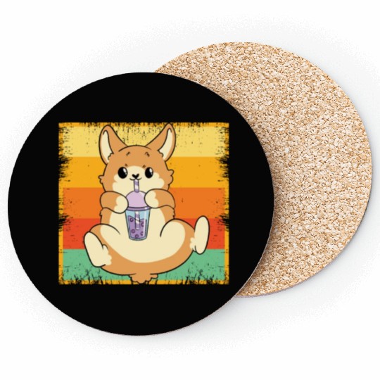 Bubble Tea Lover Boba Tea Drinker Dog Owner Coasters