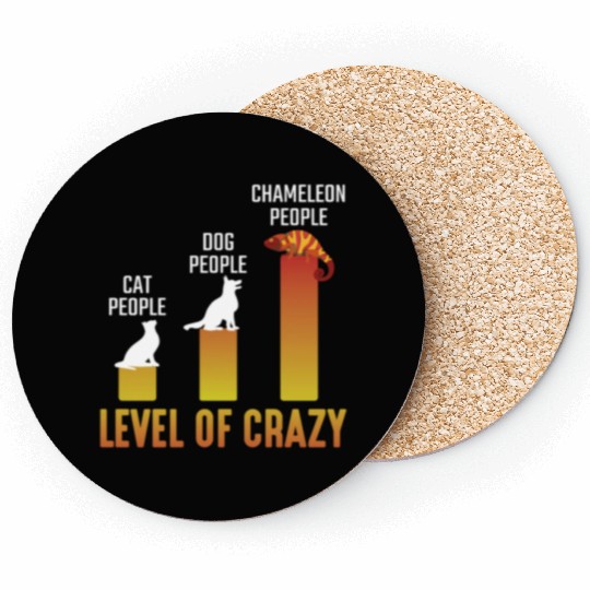 Crazy Chameleon Lover Herpetologist Reptile Owner Coasters