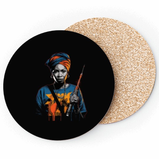 African American Nurse Afro Woman Syringe Nursing Coasters