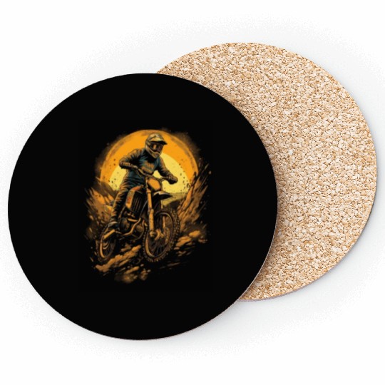 Dirt Bike Offroad Riding Motocross Biker Coasters
