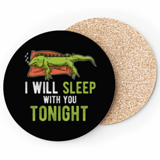 Sleep Tonight Lazy Pet Reptile Lizard Funny Iguana Coasters
