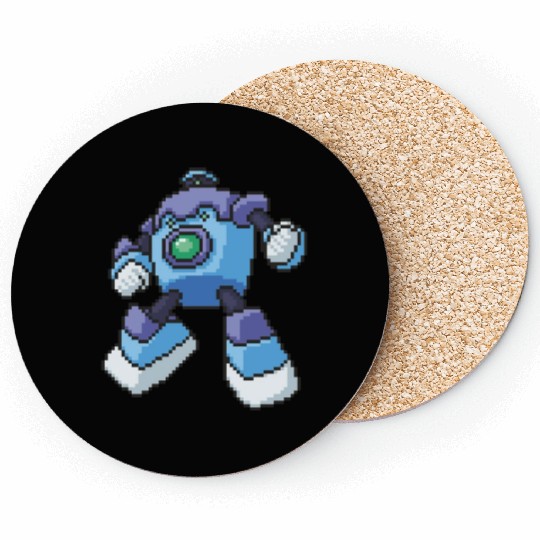 Blue Robot Coasters