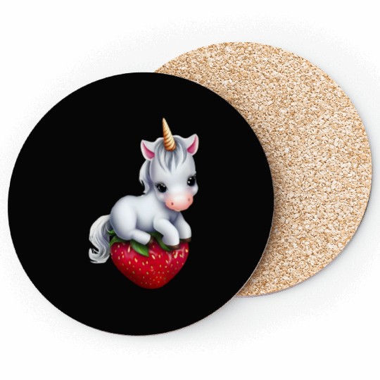 Unicorn on strawberry Coasters