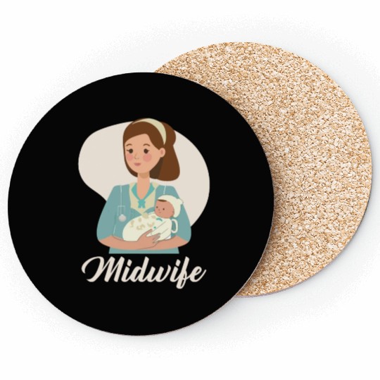Midwifery Profession Newborn Childbirth Midwife Coasters