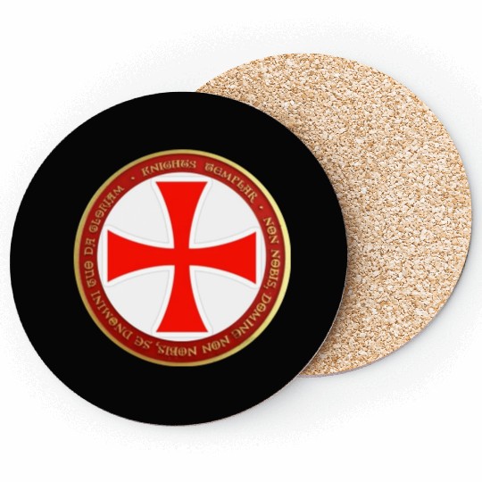 Knights templar cross shield Coasters