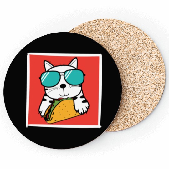 Cool Cat Taco Lover Coasters