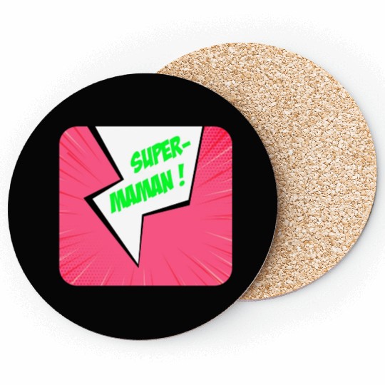Super-mom super-hero. Best mom Mother's day Comics Coasters