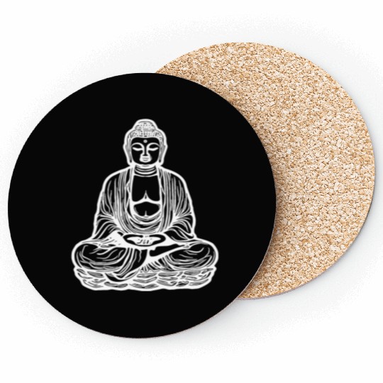 Far Eastern Buddha Lotus Meditation Tattoo Style Coasters