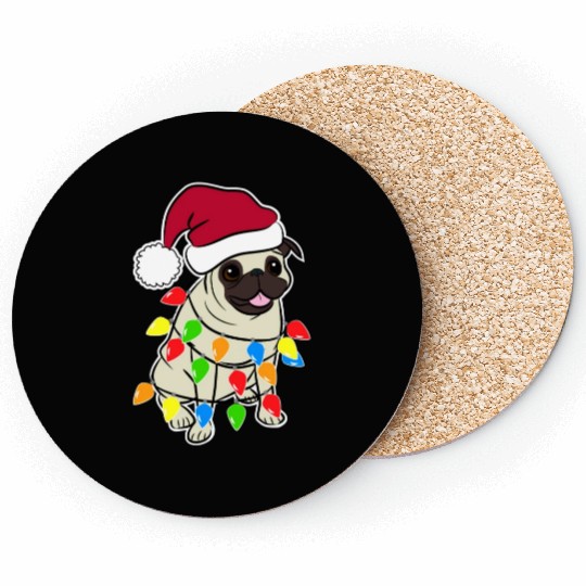 Pug Santa Pug Coasters