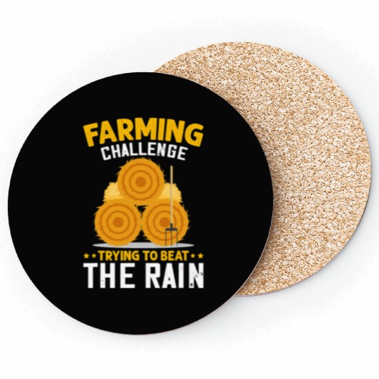 Farming Challenge To Beat Rain Funny Farmer Farm Coasters