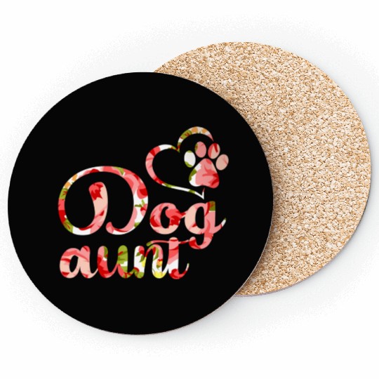 Dog Aunt Sister Flower Puppy Dog Coasters