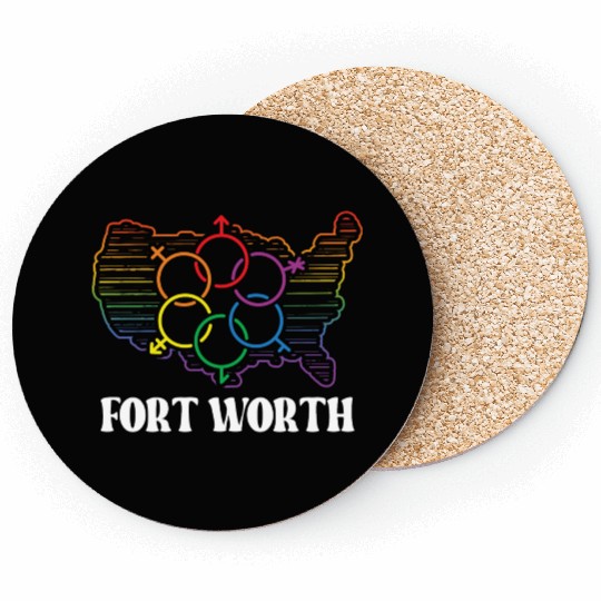 Fort Worth Pride Month Pride Flag LGBT Community L Coasters