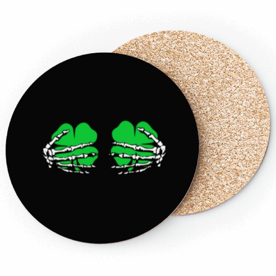 St Patricks Day Boob Pumpkin Shamrock Skeleton Han Coasters