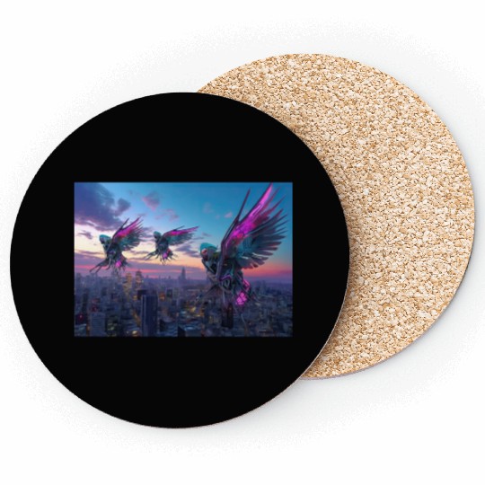 Electric Birds Coasters