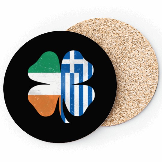 Greek Irish Shamrock Greece Ireland St Patrick'S D Coasters
