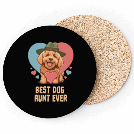 Best Dog Aunt Ever Goldendoodle Cute Dog Mom Coasters