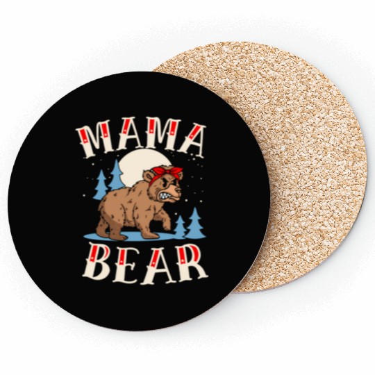Mama Bear Tattoo Mothers Day Coasters
