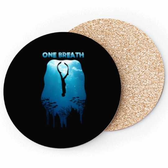 Freediving One Breath Diving Apnea Ocean Free Dive Coasters