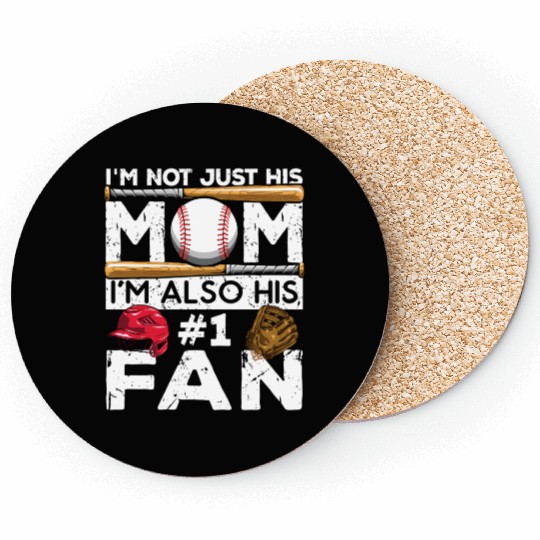 Baseball Mom His Number 1 Fan Coasters