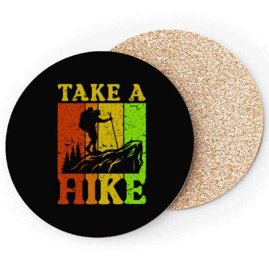 Take a Hike Wanderlust Hiker Hiking Mountains Coasters