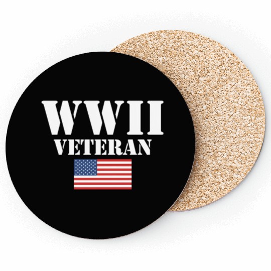 American Patriot Wwii Veteran Military World War 2 Coasters