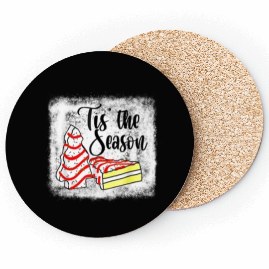 Little Tis' The Season Tree Cakes Debbie Becky Jen Coasters