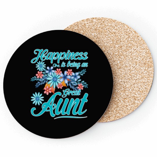 Happiness Is Being An Great Aunt Mother'S Day Coasters