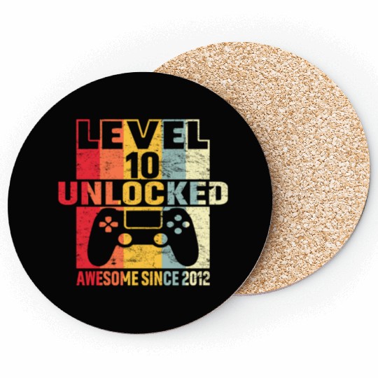 Level 10 Unlocked 2012 10Th 10 Gaming Coasters