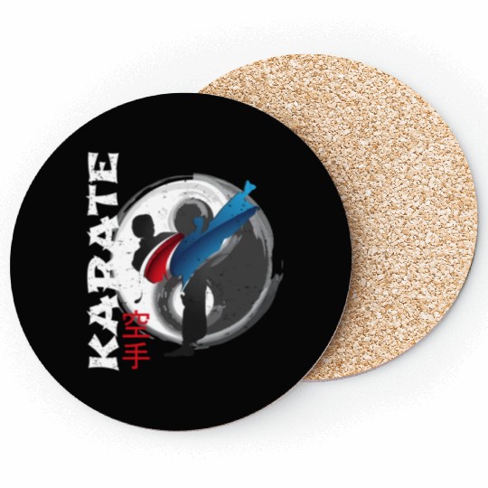 Martial Side Kick Ying Yang Karate Coasters