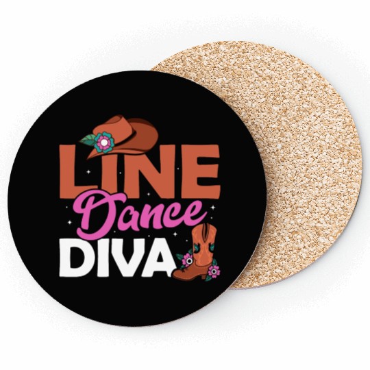 Line Dance Diva Country Music Western Coasters