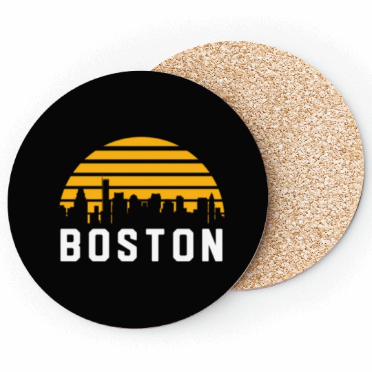 Boston Massachusetts Cityscape Yellow Coasters