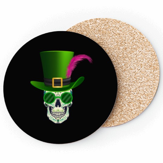 Sugar Skull Saint PatricDay Of Dead Coasters
