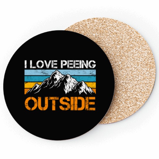 Mountaineer funny Peeing outside Nature boy Coasters