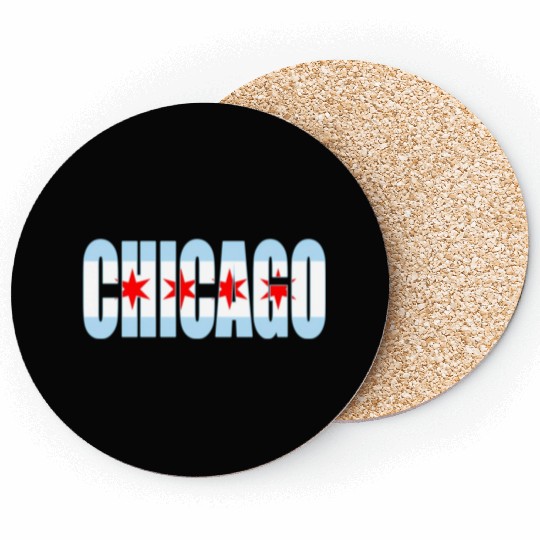 Chicago Flag Home Love City Coasters