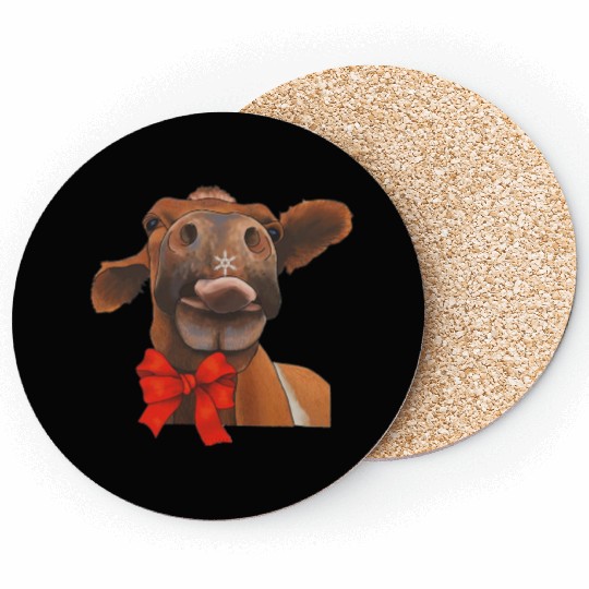 Christmas Cow Coasters Cow Farming Farmer