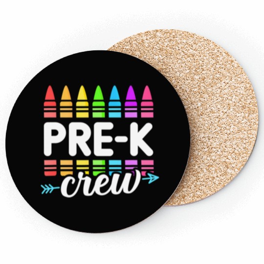 Pre-K Crew Teacher Team Squad Hello Back School Gr Coasters