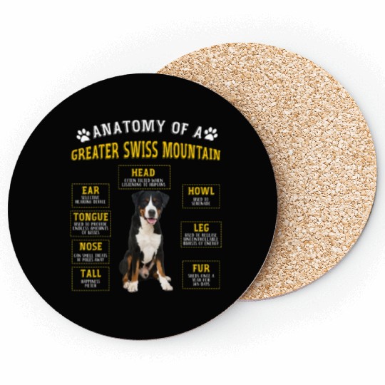 Anatomy Greater Swiss Mountain Men Coasters
