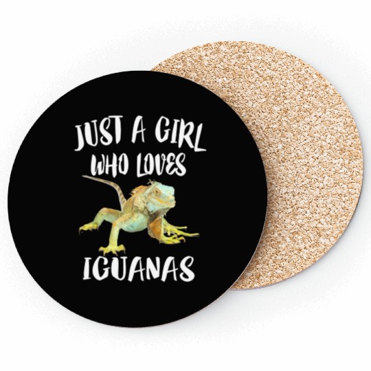 Just A Girl Who Loves Iguanas Reptile Pet Lover Coasters