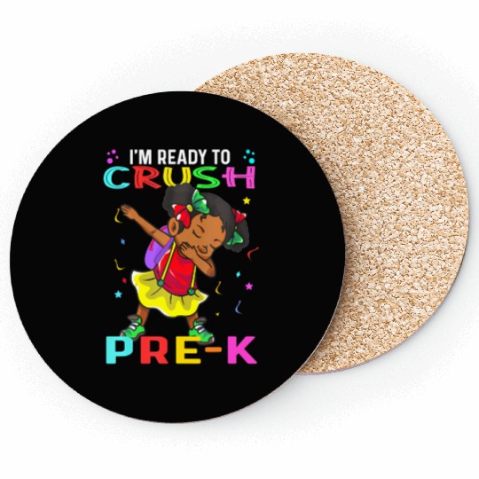 pre k hello pre-k first day back to school Melanin Coasters