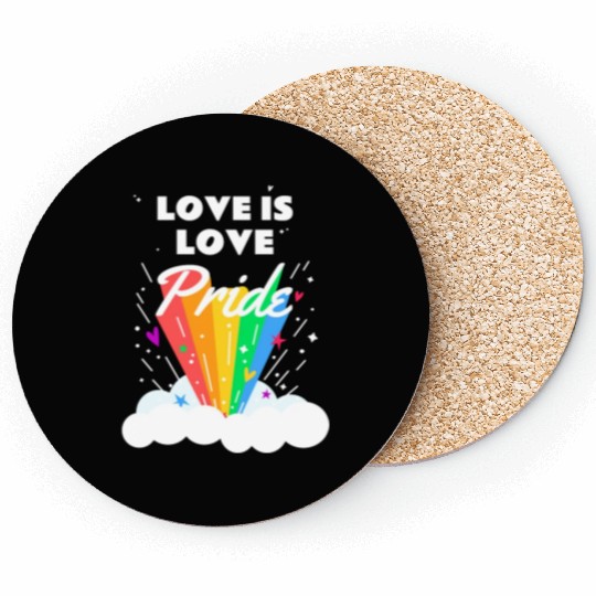 Love is Love Gay LGBTQ Flag Gay Lesbian Pride Coasters