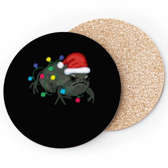 Black Desert Rain Frog Santa Tree Lights Coasters