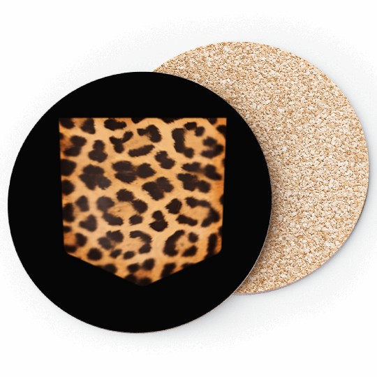 Leopard Print Pocket Falls For Coasters