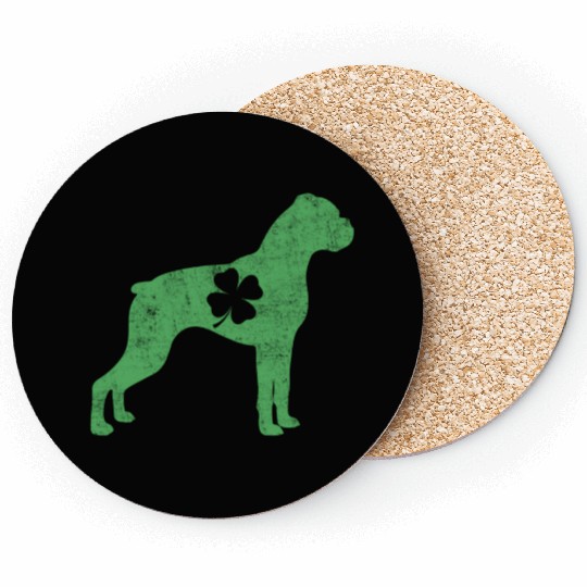 Awesome Boxer Saint Patrick'S Day Dog Dad Mom Coasters