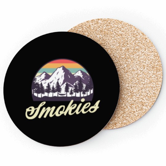 Retro Lake Tahoe Mountains Distressed Coasters